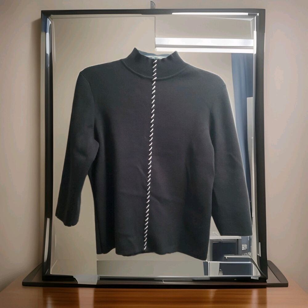 Designers Originals Black Cotton Nylon Stretch Sweater Size Large